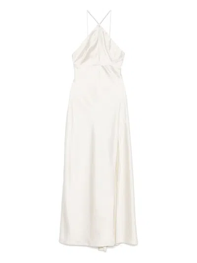 Patrizia Pepe Off-white Polyester Dress In Ivory