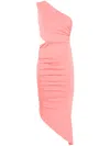 Patrizia Pepe One-shoulder Asymmetric Dress In Orange