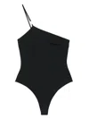 Patrizia Pepe One-shoulder Swimsuit In Black