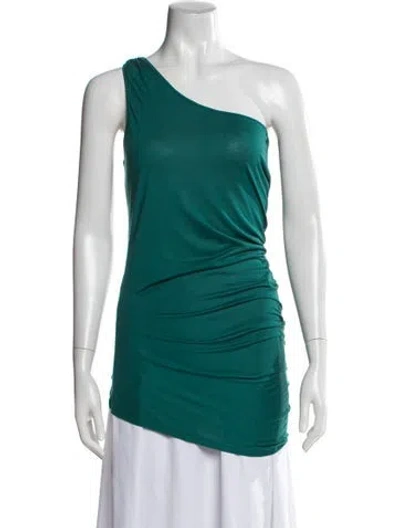 Pre-owned Patrizia Pepe One-shoulder Sleeveless Top In Green