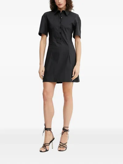 Patrizia Pepe Open-back Button-front Dress In Black