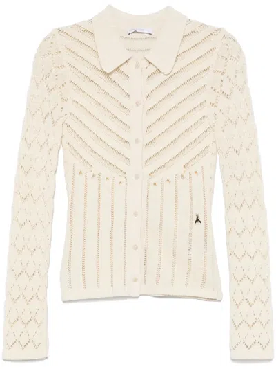 Patrizia Pepe Open-knit Cardigan In Neutrals