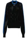 Patrizia Pepe Open-knit Sweater In Black