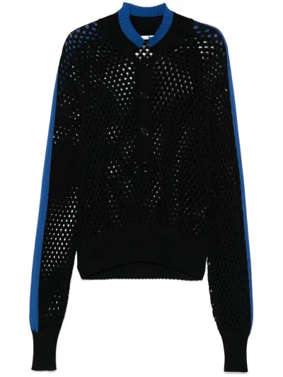 Patrizia Pepe Open-knit Sweater In Black