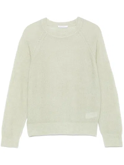 Patrizia Pepe Open-knit Sweater In Green