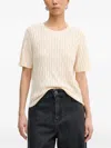 Patrizia Pepe Openwork T-shirt In Neutral