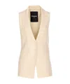 Patrizia Pepe Ivory Vest With Frontal Buttons Closure