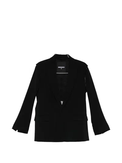 Patrizia Pepe Oversized Crepe Blazer In Black