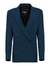 Patrizia Pepe Oversized Double-breasted Blazer In Blue