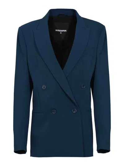 Patrizia Pepe Oversized Double-breasted Blazer In Blue