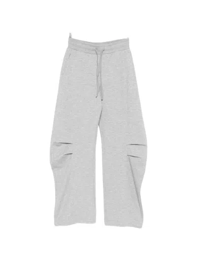 Patrizia Pepe Oversized Fleece Track Pants In Gray