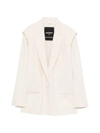 Patrizia Pepe Oversized Lace-back Blazer In Neutral
