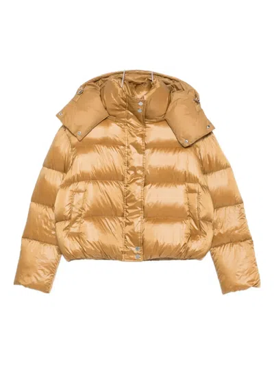 Patrizia Pepe Padded Hooded Jacket In Orange