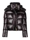 Patrizia Pepe Hooded Puffer Jacket In Black