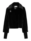 Patrizia Pepe Faux-fur Jacket In Black