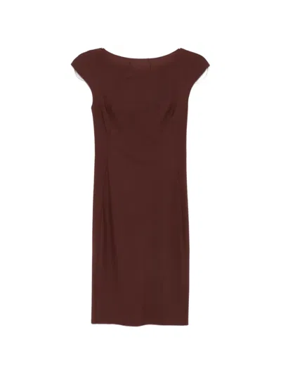 Patrizia Pepe Panel Midi Dress In Brown