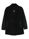 Patrizia Pepe Panelled Double-breasted Coat In Black