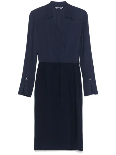 Patrizia Pepe Panelled Midi Dress In Blue