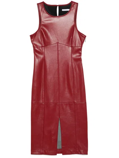 Patrizia Pepe Panelled Midi Dress In Red