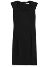 Patrizia Pepe Panelled Mini Dress In K103 Nero
