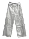 Patrizia Pepe Panelled Trousers In Silver