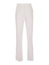 Patrizia Pepe Logo-plaque Trousers In Blanco