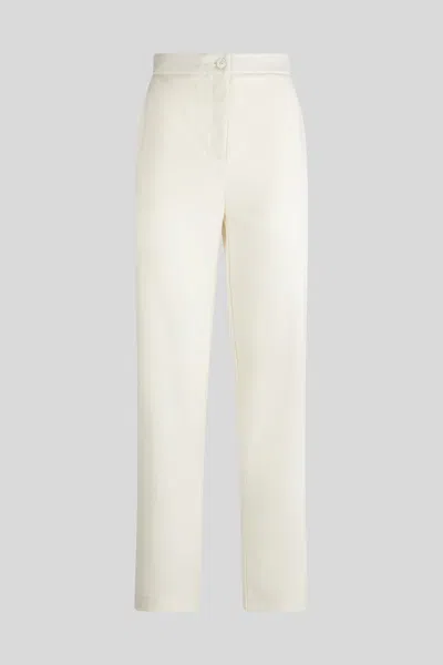 Patrizia Pepe Pantalone A Vita Alta Avorio In Bianco
