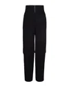 Patrizia Pepe High-waisted Baggy Pants With Corset Design And Layered Detail In Black