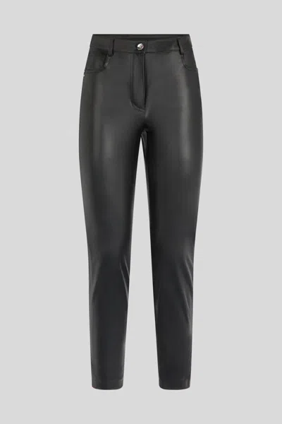 Patrizia Pepe Pantalone In Ecopelle Nero Con Fiori