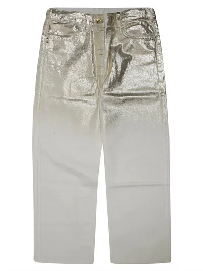 Patrizia Pepe Pantalone Laminato Argento In Silver