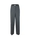 PATRIZIA PEPE BLACK PINSTRIPED FLANNEL TROUSERS