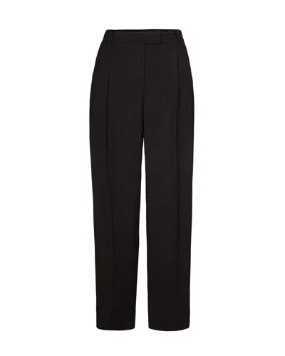 Patrizia Pepe Pantaloni Strutturati Con Pieghe Marrone In Black