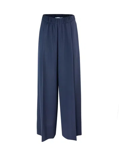 Patrizia Pepe Pantaloni Maschili Con Elastico In Vita Blu In C789