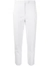 Patrizia Pepe Cropped Tapered Trousers In Eldorado White