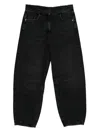 Patrizia Pepe Frayed-waist Balloon Jeans In Black