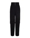 Patrizia Pepe High-waisted Baggy Pants With Corset Design And Layered Detail In Black