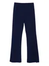 Patrizia Pepe Embroidered Split-hem Trousers In Blue