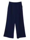 Patrizia Pepe Pleated Wide-leg Trousers In Blue