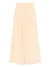Patrizia Pepe High-waisted Wide-leg Pants With Flattering Drapery In Brown