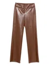 Patrizia Pepe Faux-leather Trousers In Brown