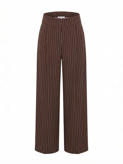 Patrizia Pepe Striped Trousers In Brown