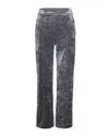 Patrizia Pepe Palazzo Leg Pants In Stretch Velvet With Rivet Detail In Gray