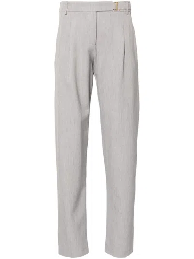 Patrizia Pepe Tailored Tapered Trousers In Gray
