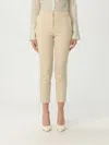 Patrizia Pepe Logo-plaque Cropped Tailored Trousers In Neutral