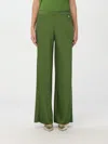 Patrizia Pepe Pleated Straight Trousers In Grün