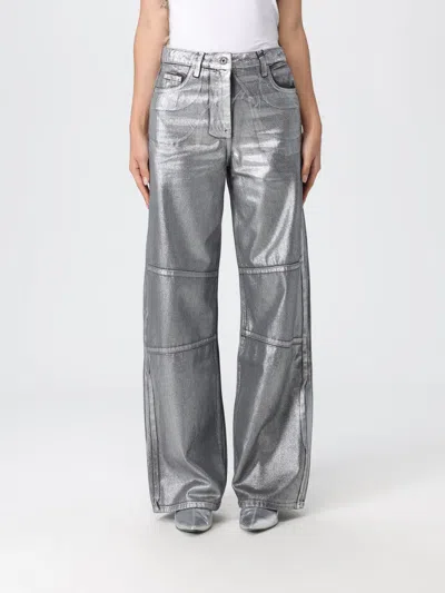 PATRIZIA PEPE PANTS PATRIZIA PEPE WOMAN COLOR SILVER,H56674097