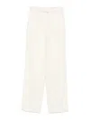 Patrizia Pepe Wide-leg High-waist Pants With Drawstring Closure In Neutral