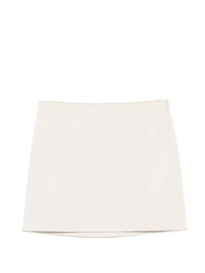 Patrizia Pepe Patch-pocket Mini Skirt In Neutral