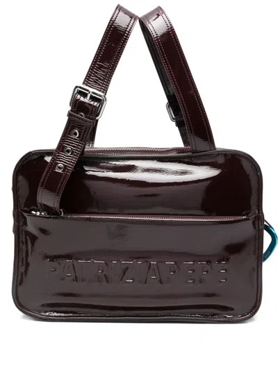 Patrizia Pepe Patent-leather Tote Bag In Red