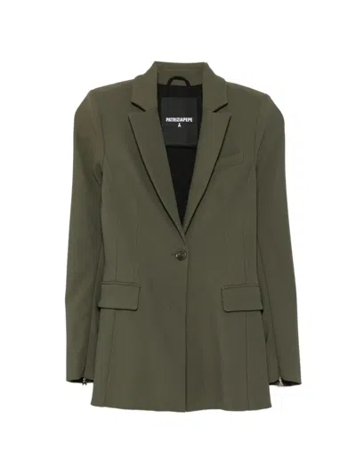 Patrizia Pepe Zip-cuff Blazer In Green